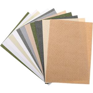 12Pcs Textured Paper, Small A5 Handmade Scrapbook Paper, Assorted Textured Art Papers Set for Scrapbooking, Journaling Supplies (Green)