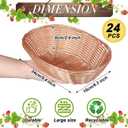 Potchen 24 Pack Plastic Oval Basket 9.5 x 6.3 x 2.4 Inch Small Fruit Bread Basket Wicker Storage Baskets for Gifts Empty Easter Home Kitchen Restaurant Food Serving Centerpiece Display(Light Brown)