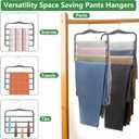 Closet Organizers and Storage,Pants Hangers Space Saving,Velvet Hanger for Organization and Storage,Dorm Room Essentials for College Students Girls,Home Organization Scarf Jeans Hangers-2 Pack