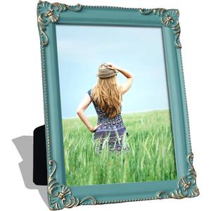 Picture Frame 5"x7" Photo Frame Dark Blue Frame with Gold Edge, Modern Simple for Christmas Gift Family Wedding Kids Friend Pet Home Office Display Desktop Table Decor