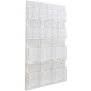 Safco Reveal Literature Rack, 12 Pamphlet and 6 Magazine Holder, Wall-Mounted Brochure Organizer, Acrylic, Clear