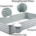 Meberam 2 Pack 8x4x1FT Galvanized Raised Garden Beds Kit Outdoor Metal Gardening Planter Box for Vegetable Elevated Flower Herbs,Gray