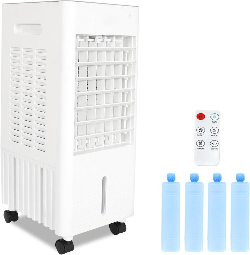 CAYNEL Portable Air Conditioners w/Remote, 4 Modes & 3 Speeds,1.45-Gal Tank Windowless Air Conditioner for 20H Cooling, 7.5H Timer for Auto Off,3-IN-1 Evaporative Air Cooler for Room Bedroom Office, 20.03 x 9.25 x 10.63 inches