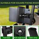 Golf Cart Tablet Holder, Length Adjustable/360 Rotatable Golf Cart Pole Stand Clamp for iPad Pro 11 12.9, Galaxy Tab, 4-13'' Devices, Heavy Duty Golf Tablet Phone Mount, Square Clip