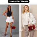 Shoulder Bag for Women Cute Chic Hobo Purses and Handbags Retro Clutch Underarm Purse with 2 Removable Strap (Crocodile Pattern Red)