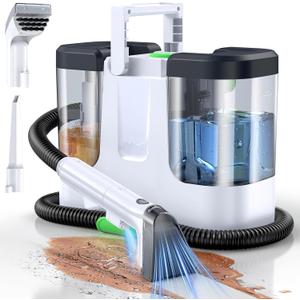 Portable Carpet & Upholstery Cleaner, 18Kpa Carpet Cleaner Machine for Deep Stain Removal, Spot Cleaner for Pet Accidents, Area Rugs, Stairs, Car Seats & Couches, Includes Tools & Self-Cleaning (Black & White)