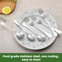 24 Pcs Forks and Spoons Silverware Set, Food Grade Stainless Steel Flatware Cutlery Set for Home, Kitchen and Restaurant, 12 Dinner Fork(8") and 12 Teaspoon(6.7"), Mirror Polished, Dishwasher Safe