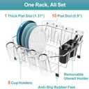 GSlife Small in Sink Dish Drying Rack - Stainless Steel Compact Dish Drainer for RV Kitchen Apartment Sink, Rust Resistant Inside Sink Rack, 12 Person Households, 13.1" W x 14.4" L, Silver