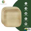 Charity Leaf Disposable Palm Leaf 6" Square Plates (200 pieces) Bamboo Like Serving Platters, Disposable Boards, Eco-Friendly Dinnerware For Weddings, Catering, Events
