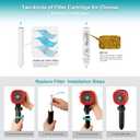 Handheld Shower Head with ON/OFF Switch for Water Saving,High Pressure Filtered Shower Head with Long Hose and Bracket&Low Reach No Drilling Wall Mount Shower Holder
