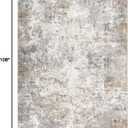 UERMEI 7x9 Area Rug Living Room Rugs - Washable Neutral Modern Abstract Soft Thin Large Rug Indoor Floor No Slip Rug Carpet for Bedroom Under Dining Table Home Office Decor - Brown Grey