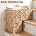 Livole Handwoven Water Hyacinth Stair Basket for Carpeted & Wooden Stairs
