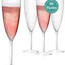 Walee Koky Clear Plastic Champagne Flutes, 96 PCS Disposable Reusable Cocktail Cups for Home Daily Life Party Birthday Wedding Toasting Drinking Champagne (6 oz)