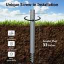 Shade Sail Poles, Heavy Duty Sun Shade Poles, Screw in Poles for Sun Shades Outdoor, 12 Ft Sun Shade Sail Poles with D-Clamps, 2.28" Sun Shade Pole Kit for Ground Soil Backyard, 12FT Single Pack