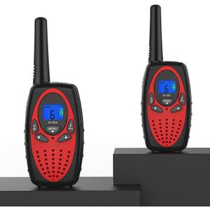 Walkie Talkies Long Range, Topsung M880 FRS Two Way Radio for Adults with Mic LCD Screen/Resistance Wakie-Talkies with Noise Cancelling for Men Women Outdoor Adventures Cruise Ship (Red 2 in 1)