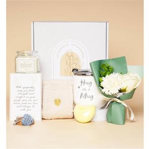 Havawish Condolences Gift Baskets for Loss of Loved One, Sympathy Care Package for Women, Hug in a Mug Tumbler, Just Hugs Scented Candle, Bereavement Gift Ideas with Box and Card