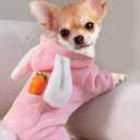 Easter Dog Bunny Costume Pet Dog Easter Outfit Puppy Hoodies with Rabbit Ears Puppy Apparel Pet Clothes for Small Medium Dogs Cats (Pink)