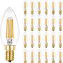 Hizashi E12 Candelabra Bulb 40 Watt 90+CRI LED Chandelier Light Bulb Dimmable, B10 LED Candelabra Light Bulbs, 4W, 450LM 2700K Warm White, Candle Light Bulbs, UL Listed, 24 Pack