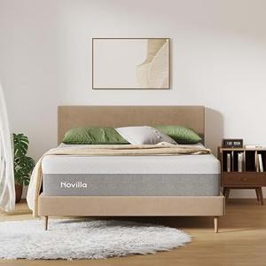 Novilla Bliss Queen Size Mattress, 12 Inch Gel Memory Foam Mattress Queen
Cool Night Sleep & Pressure Relief, Support Foam for Spine Alignment & Motion Isolation, Medium Firm