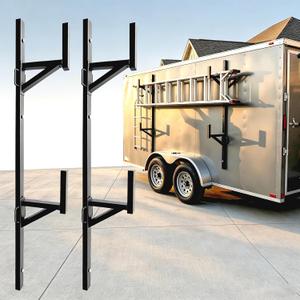 Side Mount Trailer Ladder Rack for Open/Enclosed Trailer Hold 2 Ladders