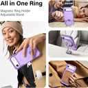 Designed for iPhone 17 Air Case with Magnetic Stand [Military Drop Protection][Compatible with Magnet] Shockproof 17 Air Phone Case with Ring Holder, Purple