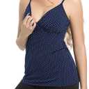 SUIEK 4 Pack Nursing Tank Tops Maternity Cotton Cami Breastfeeding Sleep Bralette (XL)
