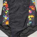 Aqua Eve Plus Size Swimsuits Athletic One Piece Bathing Suit for Women Tummy Control Slimming Swimwear (Colorful Black,18 PLus)