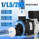 Mxmoonant SPA Pump, 1.5HP 110V Hot Tub SPA Circulation Pumps, Bathtub Pump Motor for Water Circulation 1.5" Plumbing (US Plug)