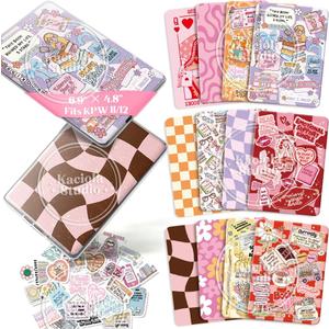 Kaciola 12PCS Inserts Cardstock for E-Reader, and 50PCS Scrapbook Sticker for Clear Case, 6.9"x4.8" Bookish Girlie Theme E-Reader Back Cover Insert Decorating Accessories for Paper White 11th-12th