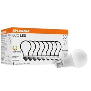 SYLVANIA ECO LED Light Bulbs, A19 60W Equivalent, Efficient 9W, 7 Year, 750 Lumens, 2700K Soft White (40821)