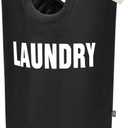 DOKEHOM 160L XX-Large Laundry Basket (7 Colors), Collapsible Laundry Bag, Foldable Laundry Hamper, Folding Washing Bin (Black, XXL)