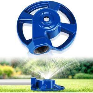 Domensi 1 Pack Cast Iron Circular Spot Sprinkler Reliable Metal American Threaded Joints Water Sprinkler for Lawn Garden Yard Irrigation System, Blue