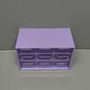 Mini Desktop Drawer Box 9 Compartments Plastic Desk Organizer Office Supplies and Jewelry Storage Box for Office, School, Cosmetic, Jewelry, Hair Clips, Small Parts, etc. (Grape) (Purple)