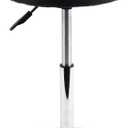 FURWOO Short Round PU Leather Shop Stool - Padded Stool for Salon,SPA,Manicure and Vanity - Small Black