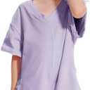 Girls Summer Casual Romper Short Sleeve Oversized Jumpsuit Kids Shorts Teens Fashion Cothes (11-12 Years, Purple)