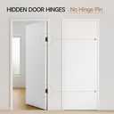HBL' 2 Pack Hidden Door Hinges, Ultra-Thin Adjustable Concealed Hinges for Secret Doors, Pantries & Closets, Heavy Duty Invisible Design