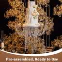17.7 Inches Cake Stands Faux Acrylic Crystal Chandelier Style Drape Suspended Cake Swing, Pre Assembled Acrylic Cakes Stand (No Assembly Required) for Cakes Wedding, Birthday, Party Desserts Display