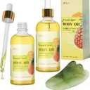 MR.A 2 Pack Pineapple Juice Scented Body Oil, Vitamin E Hydrating Body Oil, Pineapple GUASHA Oil after Shower for Dry Skin, Massage Oil with Guasha Tool