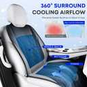 [2026 Upgrade] Cooling Car Seat Cover Ventilated Seat Cushion Summer Driving 12V-24V Ventilated Car Seat Cushion with 2 Powerful Turbo Fans with 3-Speed Adjustable Universal Fit Most Car-Grey