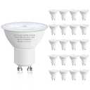 GU10 Led Bulb 6W Equivalent 50W, MR16 Led Bulb 5000K Daylight White Led Bulbs, 650 Lumens, Non-Dimmable, GU10 Base, 2 Prong Track Energy Saving Light Bulbs for Kitchen, Living Room, Bedroom, 20 Pack