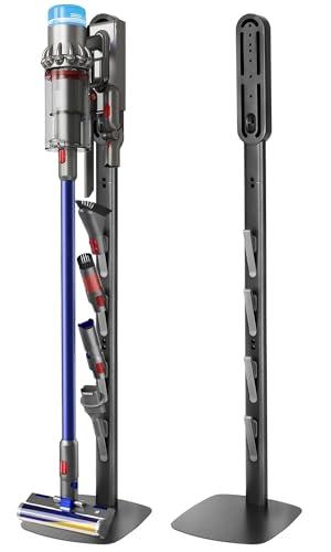 Vacuum Stand Holder for Dyson Gen5 V8 V15 V12 V11 V10 V7 V6, FrontLine Metal Floor Docking Station with Built-in Cord Management, Space-Saving Organizer with 4 Hooks for Cordless Vacuum & Accessories