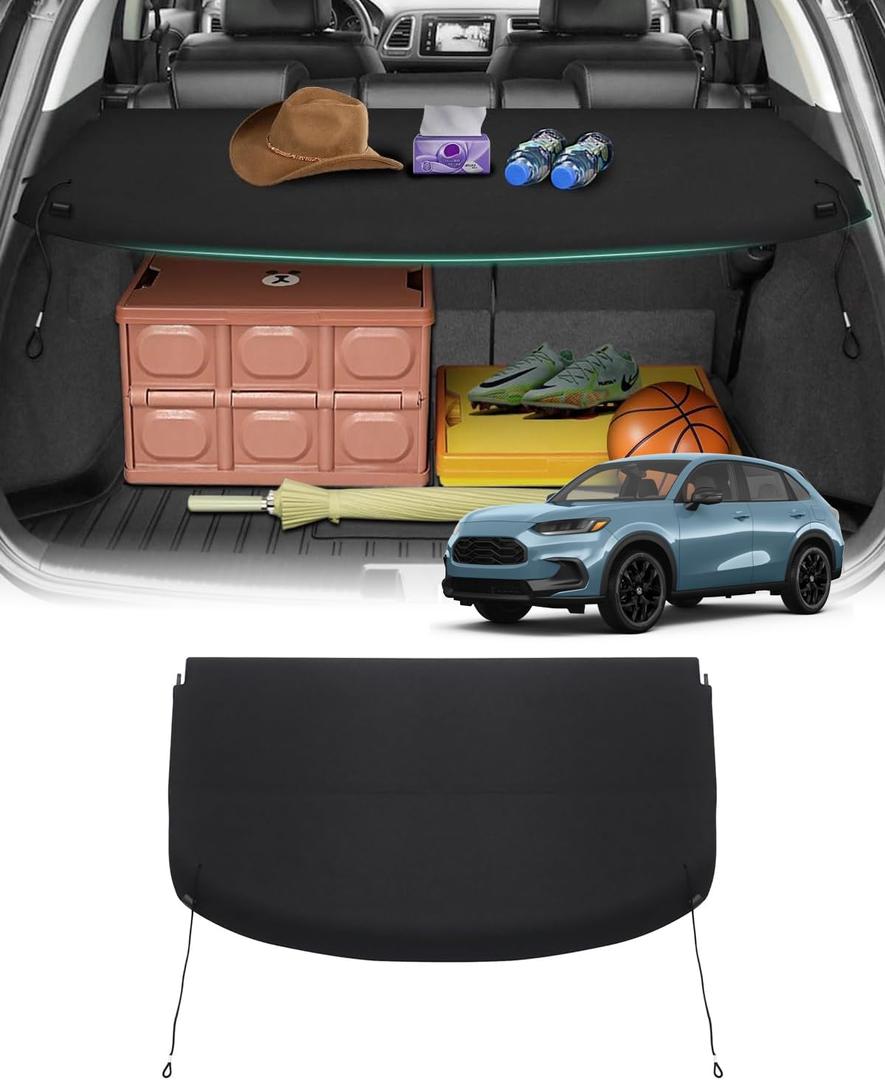 Powerty Cargo Cover for 2023-2025 Honda HRV HR-V, Trunk Cover Privacy Screen Rear Cover Cargo Security Shade for HRV Accessories