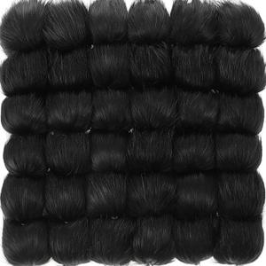 Tatuo 16 Pcs Faux Fur Pom Poms for Hat 4 Inches Large Fluffy Pom Balls for Crafts Knitting Beanies Shoes Scarves Bag Pompoms Keychain Charms Winter DIY Accessories (Black)