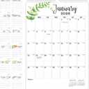 Wall Calendar 2026, Large Wall Calendar 2026-2027, JAN 2026 - JUN 2027, 12" x 17"2026 Hanging Calendar with Twin-Wire Binding + Hanging Hook + Julian Dates for Home & Office Organization (white-Leaves-12*17) 2 pieces