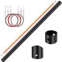 Puoyro 24 Inch Ceiling Fan Downrod with 6 x 18-AWG Wires(No Threaded) | 1 Inch diameter black ceiling fan extension rod,boosts airflow,ideal for high ceilings & compatible with various ceiling fan