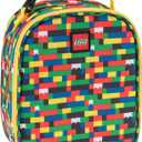 LEGO Kids Heritage Classic Lunch Box, Insulated Soft Reusable Lunch Bag Meal Container for Boys and Girls, Perfect for School or Travel, Meal Tote Keeps Food and Drinks Cold with Buckle, Brick Wall