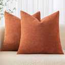 MIULEE Pack of 2 Decorative Throw Pillow Covers Soft Chenille Throw Pillows Solid Textured Euro Cushion Covers for Couch Sofa Bedroom Living Room 22x22 Inch