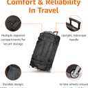 Amazon Basics 30-Inch Large Rolling Duffel Bag with Wheels and Handle, Durable Ripstop Polyester, 2 Layers of Space, Multiple Interior and Exterior Pockets, Black