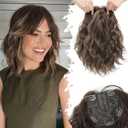 UDU 11" Hair Topper for Women with Thinning Hair, Natural-Looking Wiglet, Lightweight & Add Volume Hairpiece for White HairRoots Cover, Changing Hairstyle, Trendy and Comfortable Design