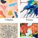 DJAR Wood Canvas Panels 12" x12'', 2 Pack – Ideal for Paint Pouring, Acrylic, Oil Painting, and Art Crafts
